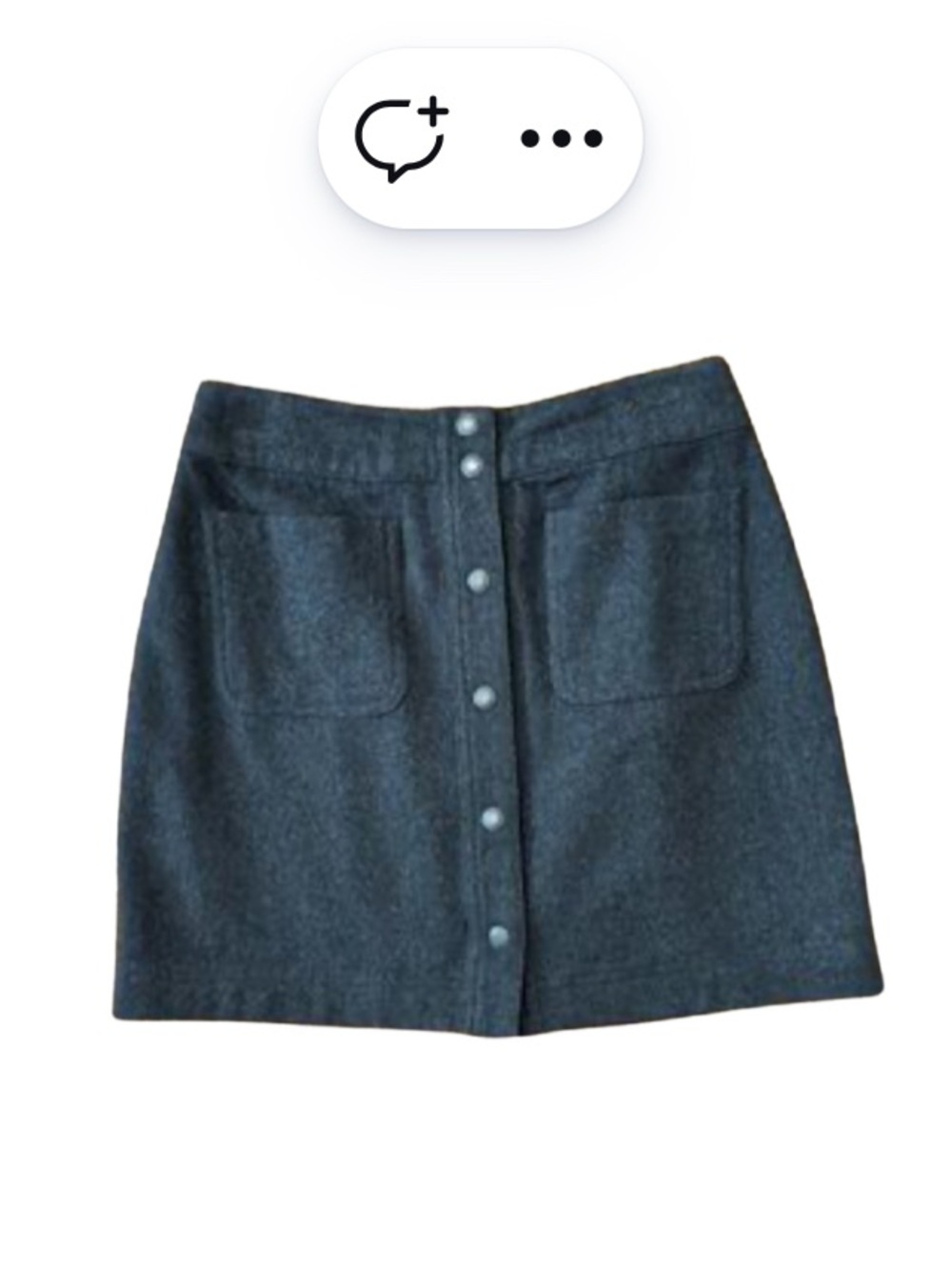 GAP Charcoal Button-Front Mini Skirt